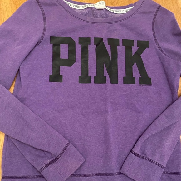 Pink purple & blk long sleeve  sweatshirt NEW sz S - Picture 3 of 13